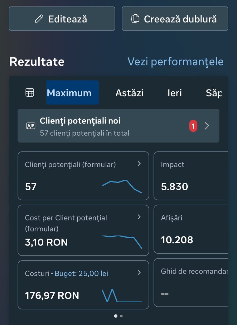 Rezultate campanie înainte